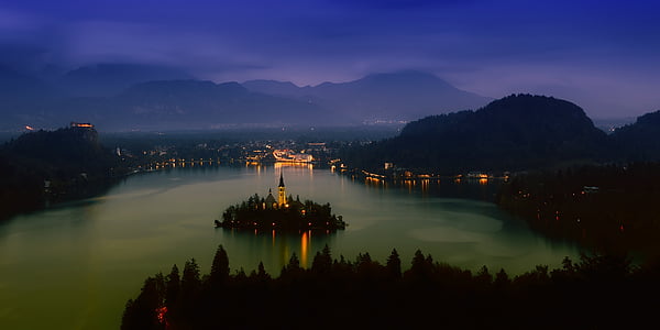 aerial photo of island during nighttime thumbnail