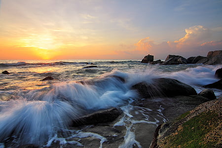 ocean waves during sunset thumbnail
