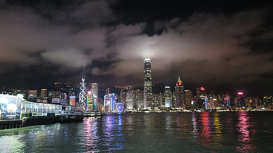 Panoramic Shot of Lighted City Buildings during Night thumbnail