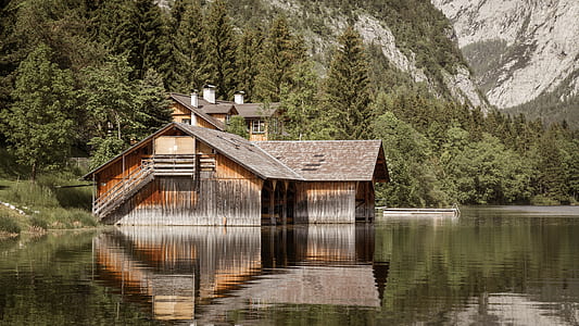brown house near the lake thumbnail