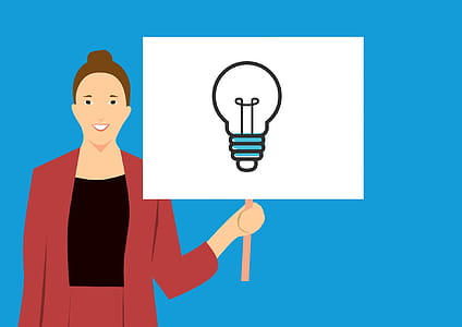 Illustration of business woman with new ideas thumbnail