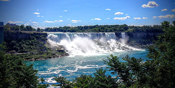 waterfalls in front of green plants thumbnail
