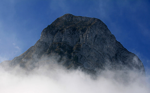 mountain, alpine, switzerland, clouds, sky, fog thumbnail