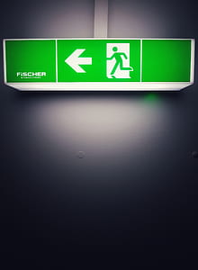green Fischer fire exit signage thumbnail