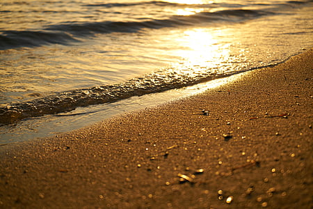 photo of brown sand near seashore thumbnail
