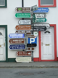 assorted signs beside door thumbnail
