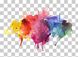 Watercolor painting, Watercolour File, multicolored abstract fluid painting PNG clipart