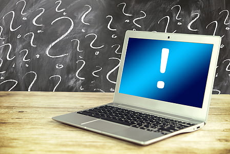 laptop displaying exclamation point thumbnail