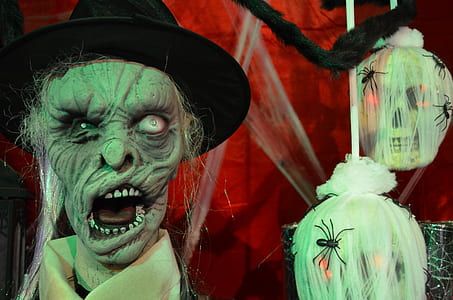 Halloween decor near red surface thumbnail