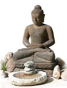 black concrete Buddha statue thumbnail