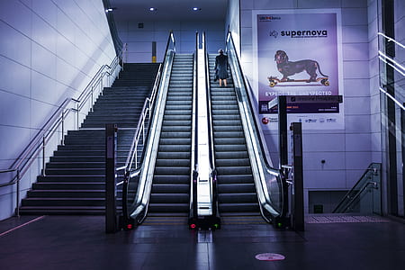 person riding escalator thumbnail