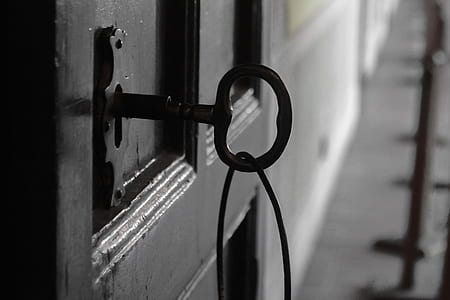 skeleton key on black door thumbnail