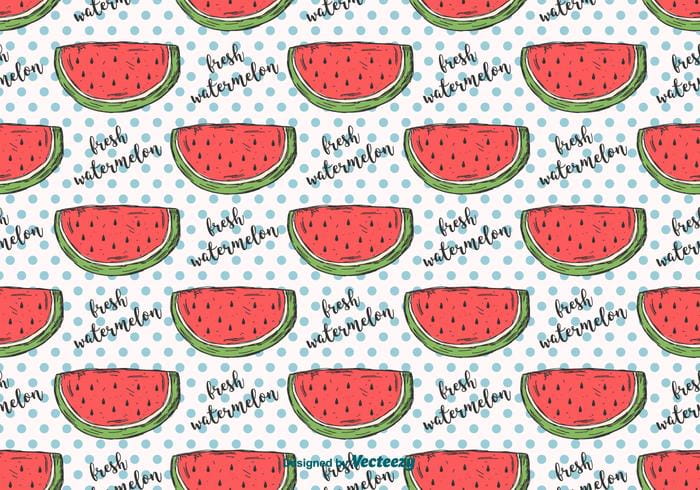 Hand Drawn Watermelon Pattern Svg Eps File Free Graphics Uihere
