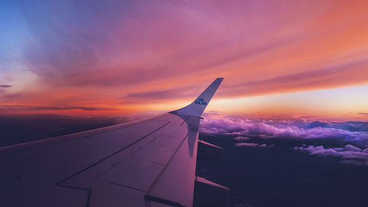 close-up photograph of right wing of airplane thumbnail
