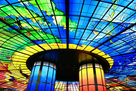 inside blue and red building thumbnail