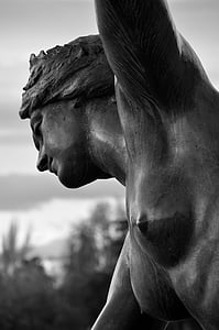 grayscale of woman statue thumbnail