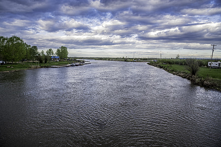 River Landscape under the clouds thumbnail
