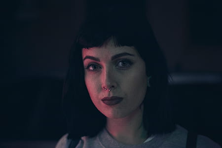 portrait photography of woman wearing nose piercing thumbnail
