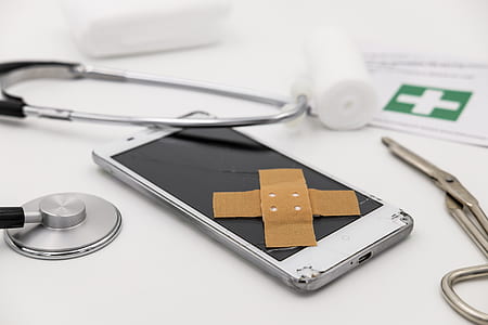 white Android smartphone on white table thumbnail