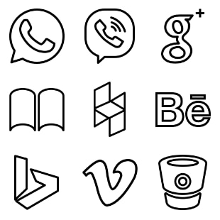 Brands Outlined svg vector icon sets