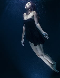 woman wearing black sweetheart dress thumbnail
