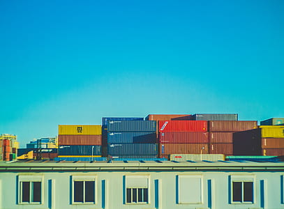 assorted-color intermodal container on port thumbnail