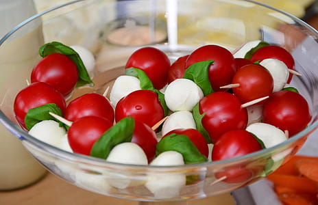 Red Round Fruit Served on Clear Glass Bowl thumbnail