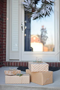 Three Beige Colored Boxes on the Floor thumbnail