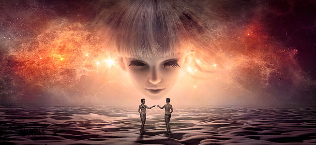 two person near girl's face hologram graphic poster thumbnail