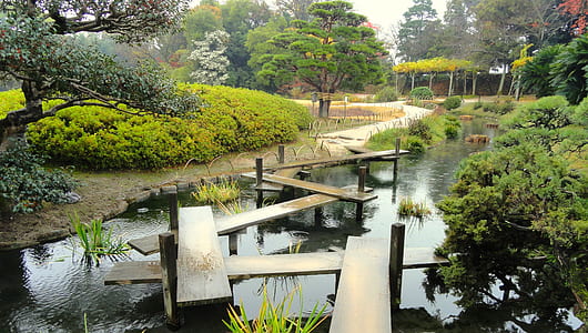 brown wooden foot bridge above body of water thumbnail
