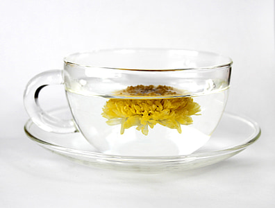 clear glass teacup with saucer thumbnail
