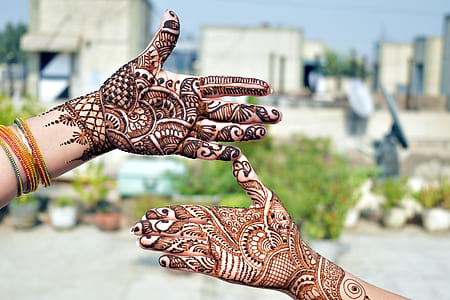 hands with mendhi tattoo thumbnail