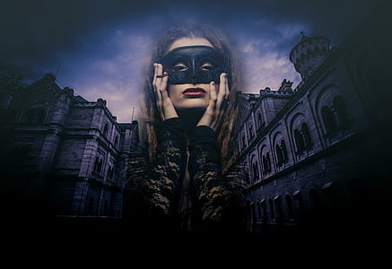 woman wearing masquerade digital wallpaper thumbnail