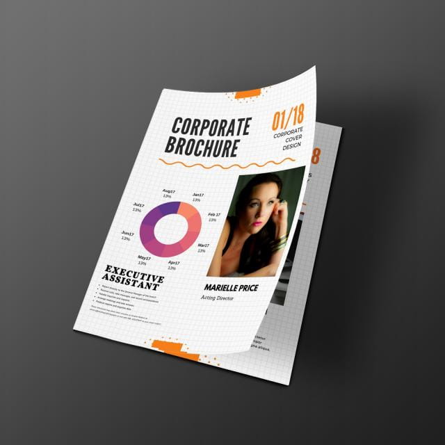 a4 size half fold brochure design front mockup psd file free