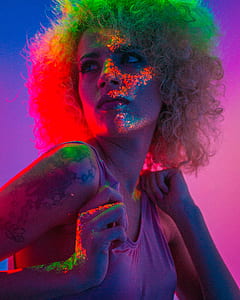 neon, portrait, studio, blonde thumbnail