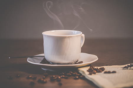 white ceramic mug with saucer thumbnail
