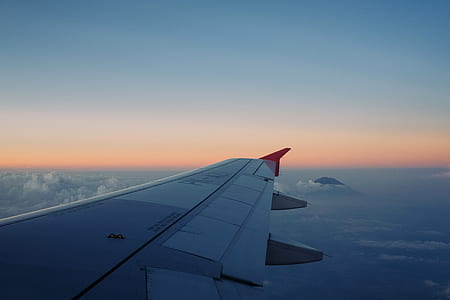window view of right wing of airplane thumbnail