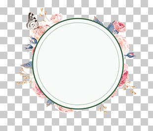 Wreath Flower Garland, Fresh and beautiful wreath borders, round white and pink floral photo frame texture PNG clipart