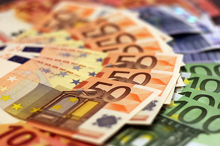 assorted fans of Euro banknotes thumbnail