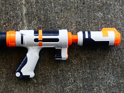 white, black, and orange Nerf blaster thumbnail