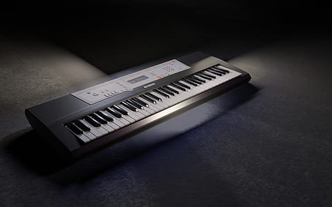 silhouette photography of Yamaha electronic keyboard thumbnail
