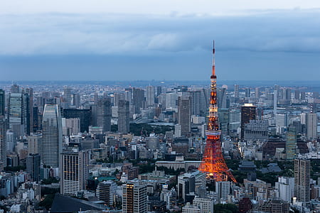 aerial view of high-rise buildings and tower thumbnail