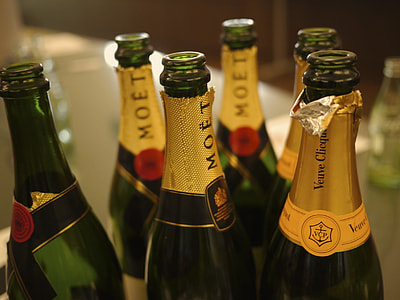 six Veuve Clicque Moet bottles thumbnail