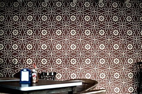 chairs, design, pattern, table, tiles thumbnail