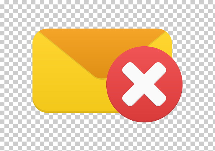 Symbol yellow orange, Email delete, yellow and red mail illustration PNG clipart