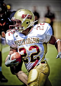 Man in White and Red Austin College 22 Football Jersey during Daytime thumbnail