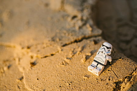 Storm Troopers mini figure on brown sand thumbnail