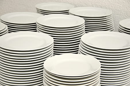photo of round white ceramic plate lot thumbnail