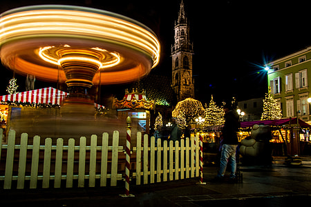 time lapsed photography of carousel during nighttime thumbnail
