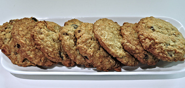 eight piece of cookies in oval white ceramic plate thumbnail